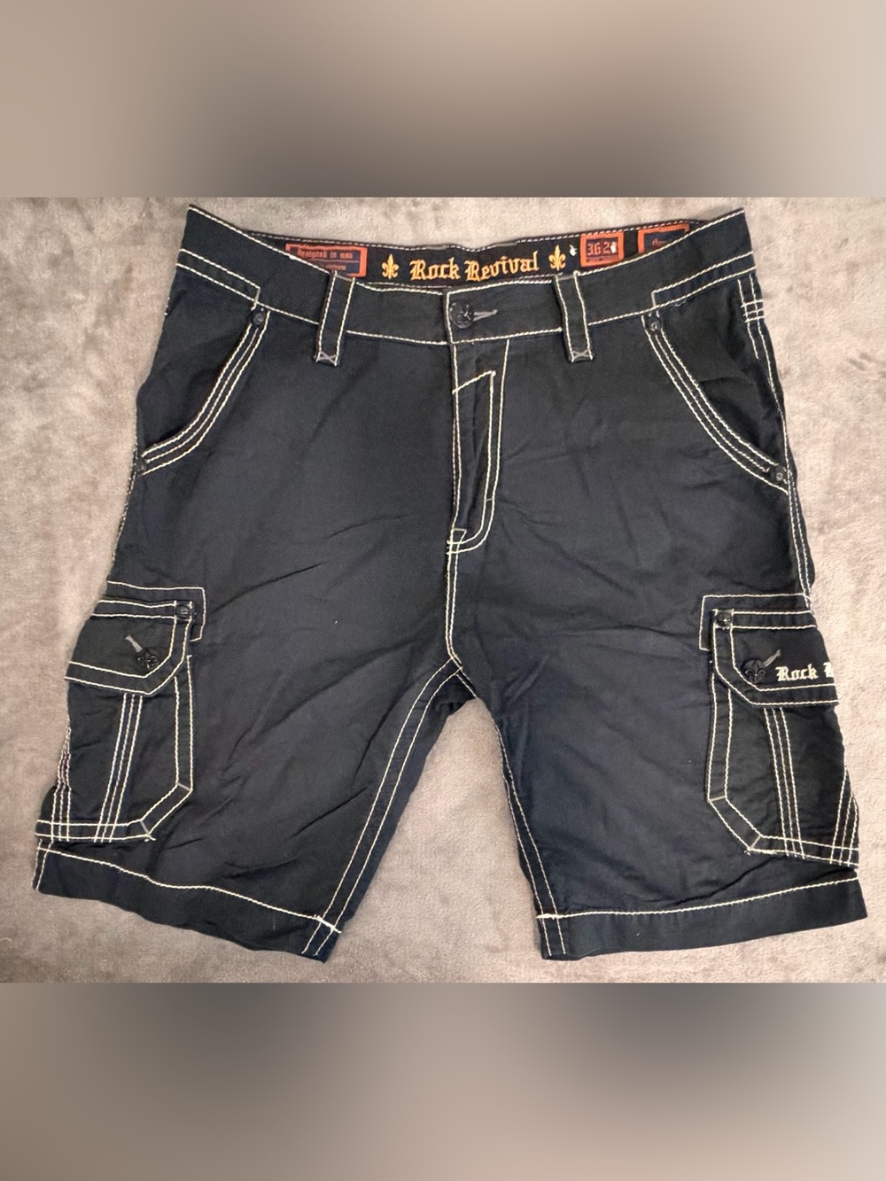 Rock Revival - Black - Men’s Cargo Shorts - 36x23